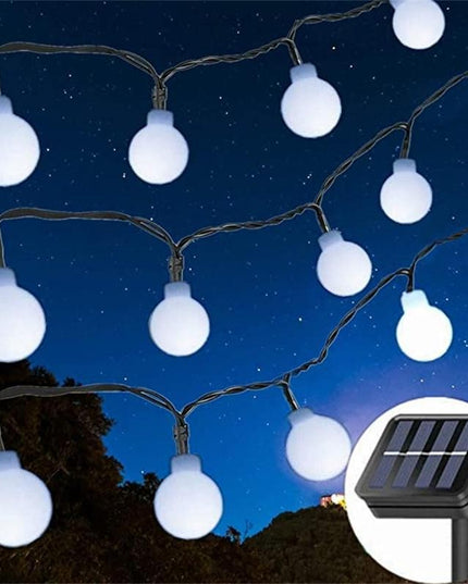 Instalatie Craciun, 12 metri, 100 de LED-uri cu ornament tip Bulb, 8 jocuri de lumini