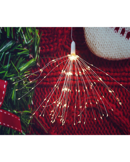 Instalatie Craciun, 200 LED-uri, Telecomanda 8 functii, Incarcare Solara, Explozie Fireworks, Fir Cupru, interior/exterior