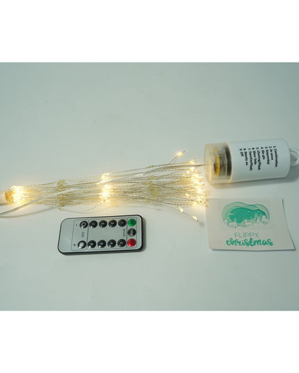 Instalatie Craciun, 200 LED-uri, Telecomanda 8 functii, Incarcare Solara, Explozie Fireworks, Fir Cupru, interior/exterior