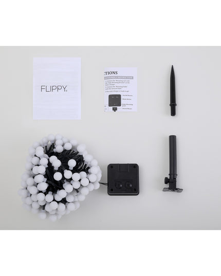 Instalatie Craciun, 22 metri, 200 de LED-uri cu ornament tip Bulb, 8 jocuri de lumini