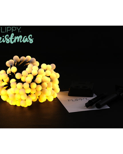 Instalatie Craciun, 22 metri, 200 de LED-uri cu ornament tip Bulb, 8 jocuri de lumini