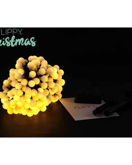 Instalatie Craciun, 22 metri, 200 de LED-uri cu ornament tip Bulb, 8 jocuri de lumini