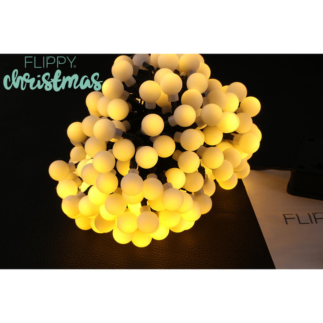 Instalatie Craciun, 22 metri, 200 de LED-uri cu ornament tip Bulb, 8 jocuri de lumini