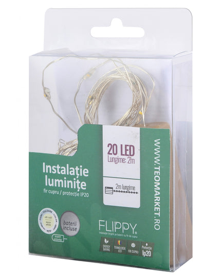 Instalatie Craciun, Liniara, 3 metri, Baterii, 30 LED-uri