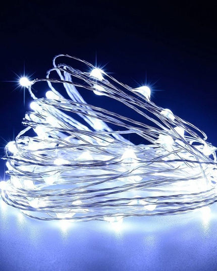 Instalatie de Craciun, Decoratiune de Craciun, 50 Beculete LED, cu Baterii si Telecomanda, cu 8 Functii, Lungime