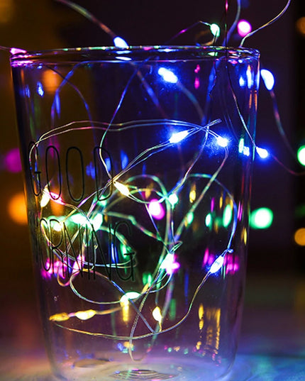 Instalatie de Craciun, Decoratiune de Craciun, 50 Beculete LED, cu Baterii si Telecomanda, cu 8 Functii, Lungime