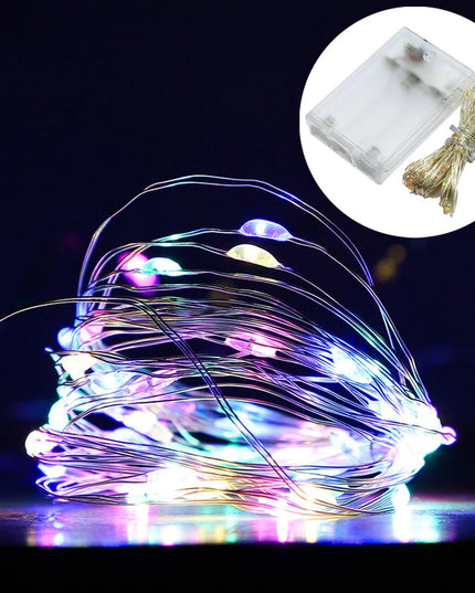 Instalatie de Craciun, Decoratiune de Craciun, 50 Beculete LED, cu Baterii si Telecomanda, cu 8 Functii, Lungime