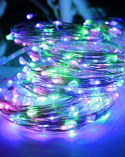 Instalatie de Craciun, Decoratiune de Craciun, 50 Beculete LED, cu Baterii si Telecomanda, cu 8 Functii, Lungime