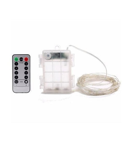 Instalatie de Craciun, Decoratiune de Craciun, 50 Beculete LED, cu Baterii si Telecomanda, cu 8 Functii, Lungime