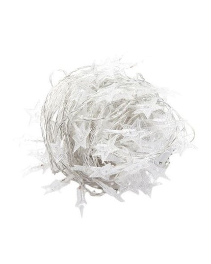 Instalatie Craciun cu baterii, 1.5 metri, 10 LED-uri tip Stea, fir