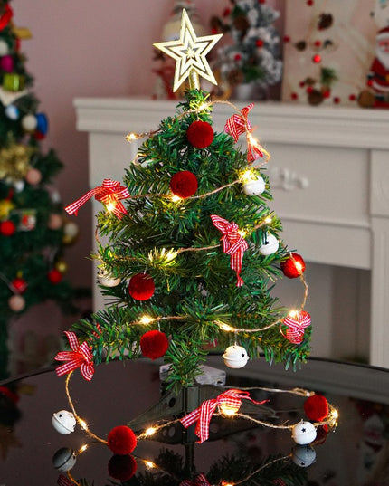 Instalatie Craciun cu baterii, 2 metri, 20 LED-uri tip clopotei si mingiute