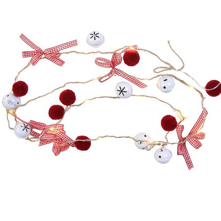 Instalatie Craciun cu baterii, 2 metri, 20 LED-uri tip clopotei si mingiute