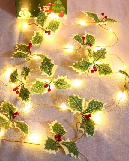 Instalatie Craciun cu baterii, 2 metri, 20 LED-uri tip fructe rosii