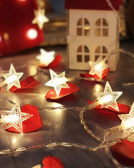 Instalatie Craciun cu baterii, 3 metri, 20 LED-uri tip Stea, fir