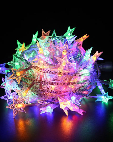 Instalatie Craciun cu baterii, 3 metri, 20 LED-uri tip Stea, fir