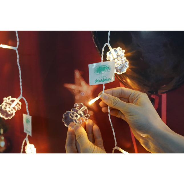 Instalatie Craciun cu ornamente Mos Craciun,10 LED-uri