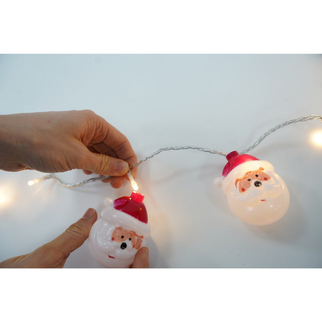 Instalatie Craciun cu ornamente Mos Craciun cu caciula rosie,50 LED-uri