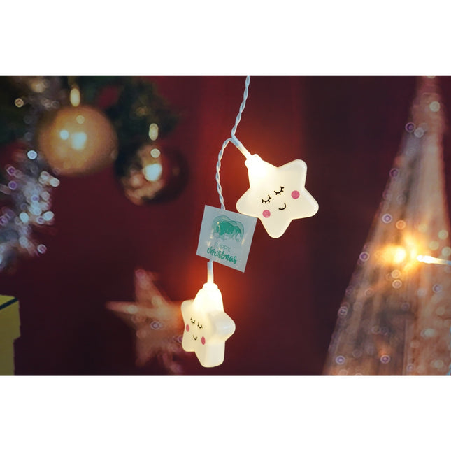 Instalatie Craciun cu ornamente stelute,10 LED-uri