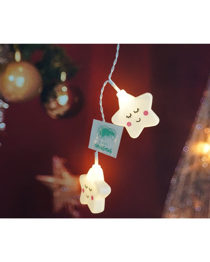 Instalatie Craciun cu ornamente stelute, , 10 LED-uri