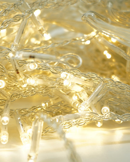 Instalatie Craciun Yoto, Tip Franjuri/Turturi,300 LED-uri, Prelungitor , 8 Jocuri de Lumini, Interconectabila, Conectare la Retea, Fir