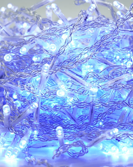 Instalatie Craciun Yoto, Tip Franjuri/Turturi,300 LED-uri, Prelungitor , 8 Jocuri de Lumini, Interconectabila, Conectare la Retea, Fir