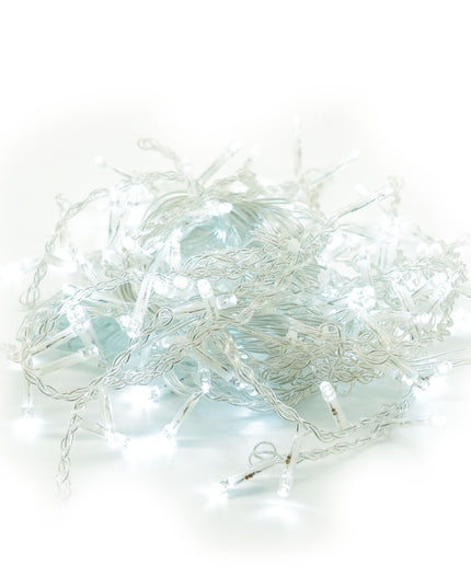 Instalatie Craciun Yoto, Tip Franjuri/Turturi,120 LED-uri, Prelungitor , 8 Jocuri de Lumini, Interconectabila, Conectare la Retea, Fir