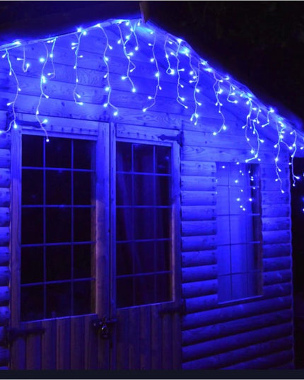 Instalatie Craciun Yoto, Tip Franjuri/Turturi,120 LED-uri, Prelungitor , 8 Jocuri de Lumini, Interconectabila, Conectare la Retea, Fir