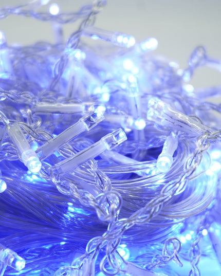 Instalatie Craciun Yoto, Tip Franjuri/Turturi,200 LED-uri, Prelungitor , 8 Jocuri de Lumini, Interconectabila, Conectare la Retea, Fir