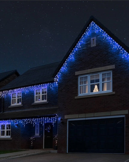 Instalatie Craciun Yoto, Tip Franjuri/Turturi,200 LED-uri, Prelungitor , 8 Jocuri de Lumini, Interconectabila, Conectare la Retea, Fir