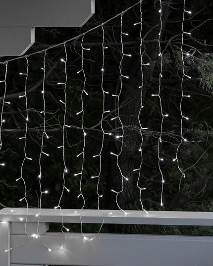 Instalatie Craciun Yoto, Tip Perdea, x , 240 LED-uri, Prelungitor , 8 Jocuri de Lumini, Interconectabila, Fir