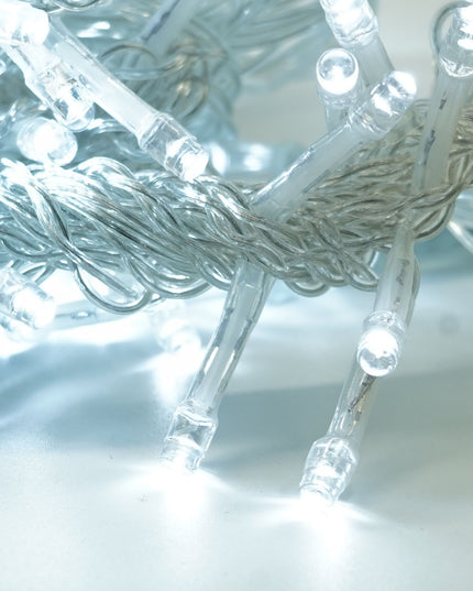 Instalatie Craciun Yoto, Tip Perdea, x , 240 LED-uri, Prelungitor , 8 Jocuri de Lumini, Interconectabila, Fir