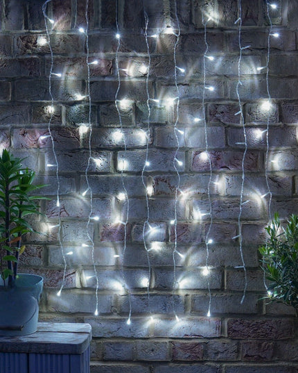 Instalatie Craciun Yoto, Tip Perdea, x , 240 LED-uri, Prelungitor , 8 Jocuri de Lumini, Interconectabila, Fir