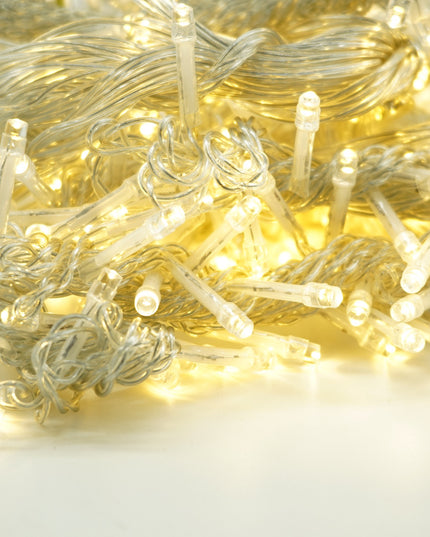 Instalatie Craciun Yoto, Tip Perdea, x , 240 LED-uri, Prelungitor , 8 Jocuri de Lumini, Interconectabila, Fir