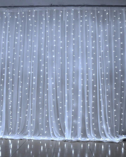 Instalatie Craciun Yoto, Tip Perdea, x , 200 LED-uri, Prelungitor , 8 Jocuri de Lumini, Interconectabila, Fir