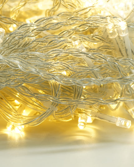 Instalatie Craciun Yoto, Tip Perdea, x , 200 LED-uri, Prelungitor , 8 Jocuri de Lumini, Interconectabila, Fir