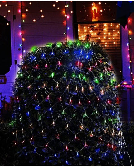 Instalatie Craciun Yoto, Tip Plasa, 2 m x 2 m, 160 LED-uri, Prelungitor 1.5 m, 8 Jocuri de Lumini, Interconectabila, Fir , Interior/Exterior