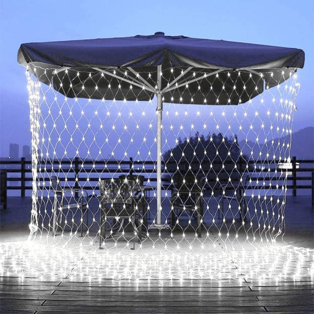 Instalatie Craciun Yoto, Tip Plasa, 2 m x 2 m, 160 LED-uri, Prelungitor 1.5 m, 8 Jocuri de Lumini, Interconectabila, Fir , Interior/Exterior