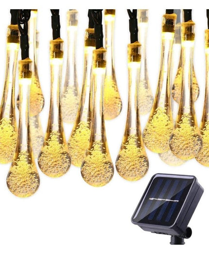 Instalatie Solara , 28 Led-uri cu Ornament tip picatura de apa, Liniara, Fir