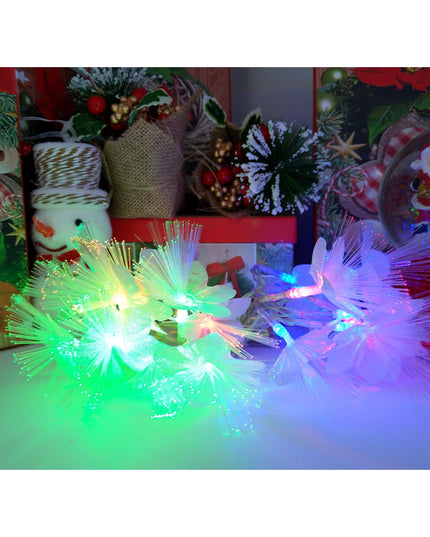 Instalatie de Craciun cu Baterii 20 LED -uri Fibra Optica Flori