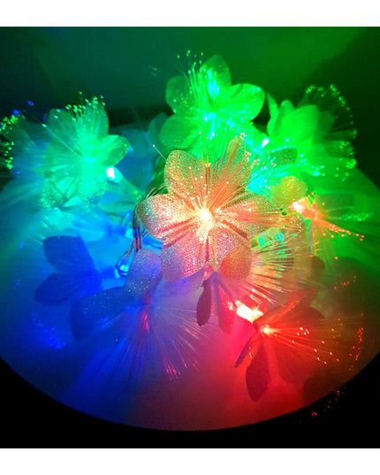 Instalatie de Craciun cu Baterii 20 LED -uri Fibra Optica Flori