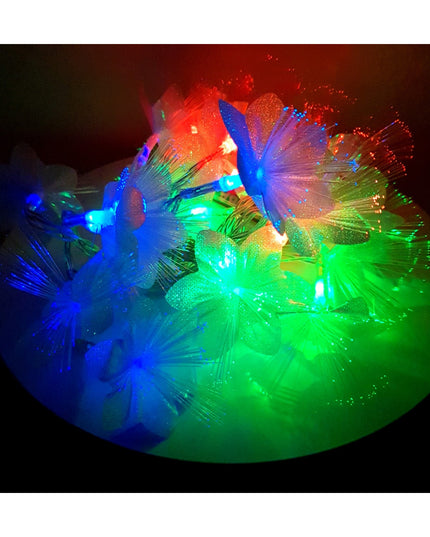 Instalatie de Craciun cu Baterii 20 LED -uri Fibra Optica Flori