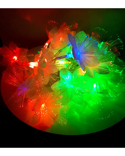 Instalatie de Craciun cu Baterii 20 LED -uri Fibra Optica Flori