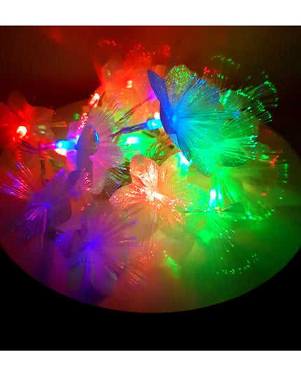 Instalatie de Craciun cu Baterii 20 LED -uri Fibra Optica Flori