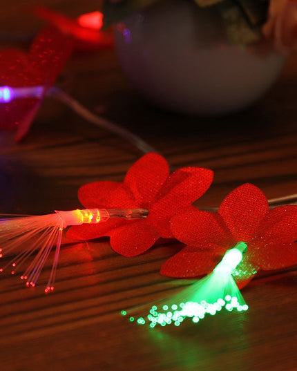 Instalatie de Craciun cu Baterii 20 LED -uri Fibra Optica Flori