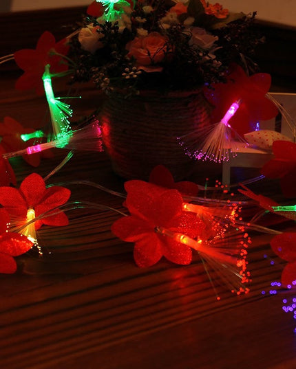 Instalatie de Craciun cu Baterii 20 LED -uri Fibra Optica Flori