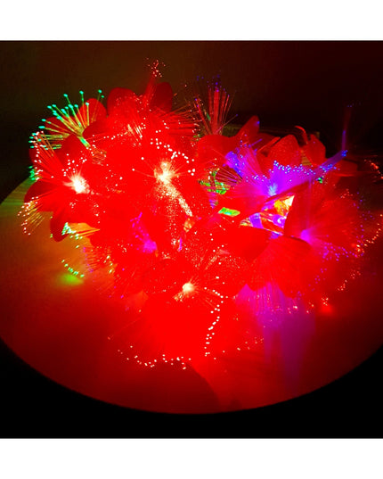 Instalatie de Craciun cu Baterii 20 LED -uri Fibra Optica Flori