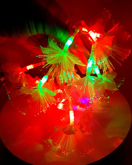 Instalatie de Craciun cu Baterii 20 LED -uri Fibra Optica Flori