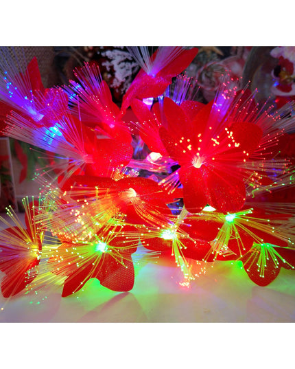 Instalatie de Craciun cu Baterii 20 LED -uri Fibra Optica Flori