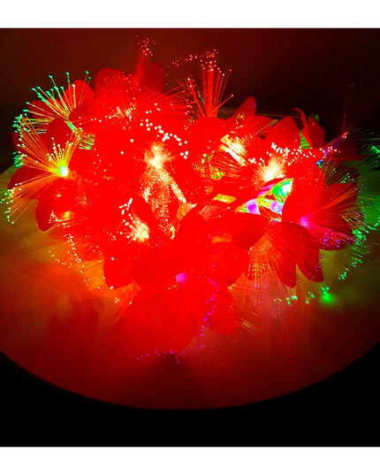Instalatie de Craciun cu Baterii 20 LED -uri Fibra Optica Flori