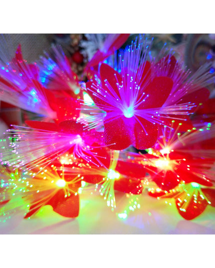 Instalatie de Craciun cu Baterii 20 LED -uri Fibra Optica Flori